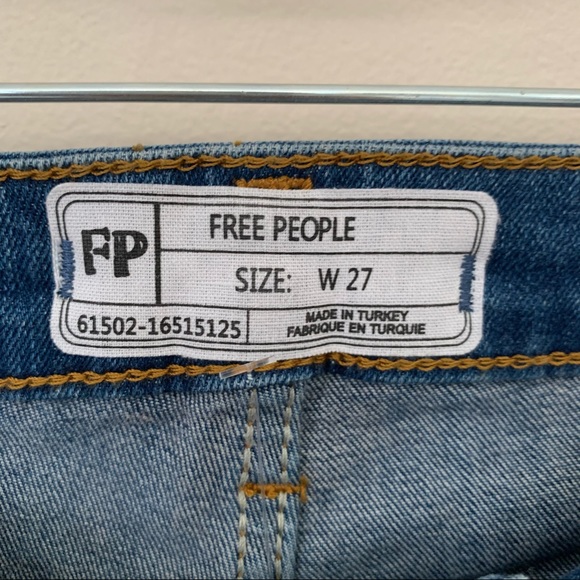 Free People Straight Crop Raw Hem Jeans Sz W27 - Picture 7 of 14